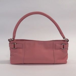 Ann Taylor pink leather purse 👛 silver hardware